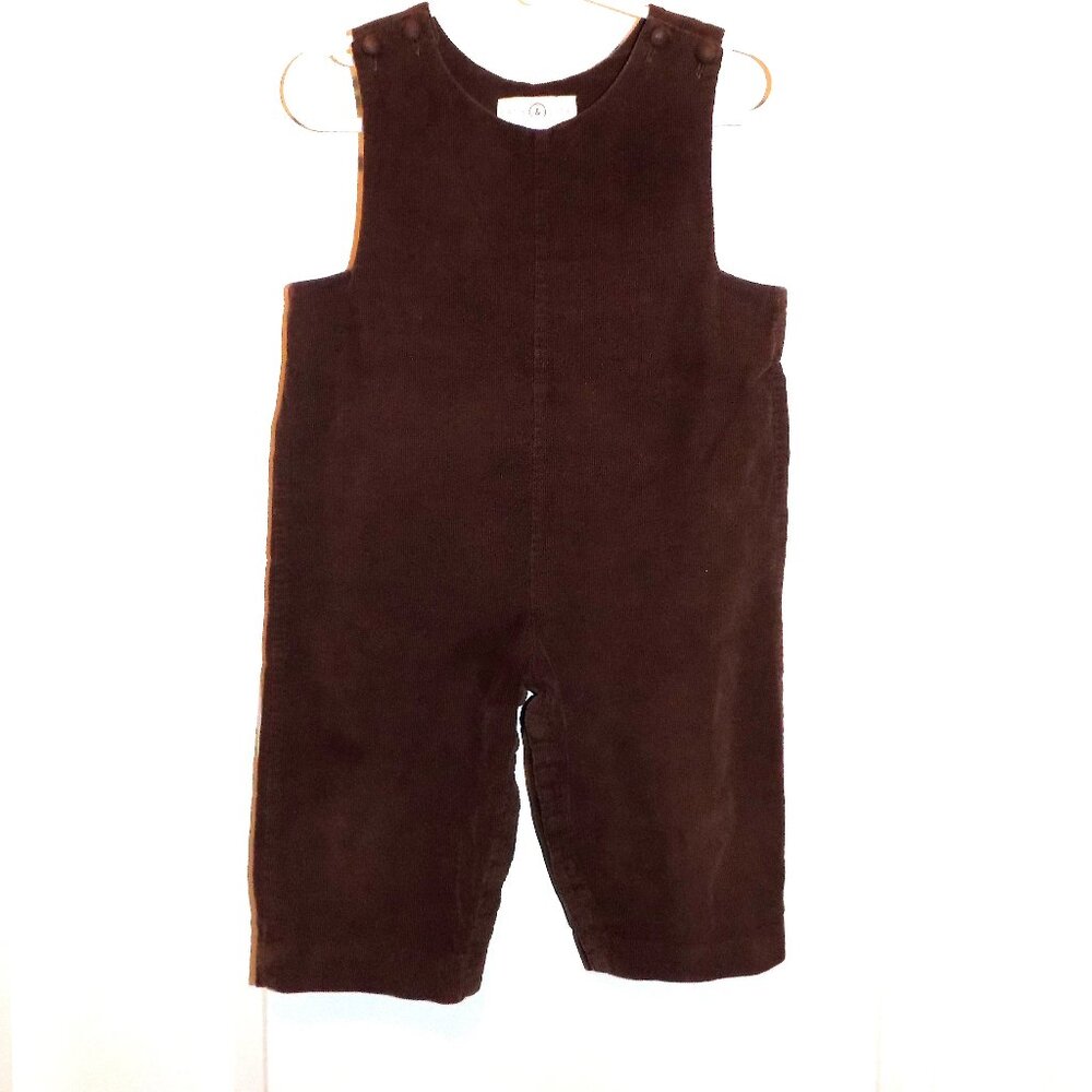 Boys JACK & JILL Boutique Brown Corduroy Longall Fall 18M Monogram Not Smocked